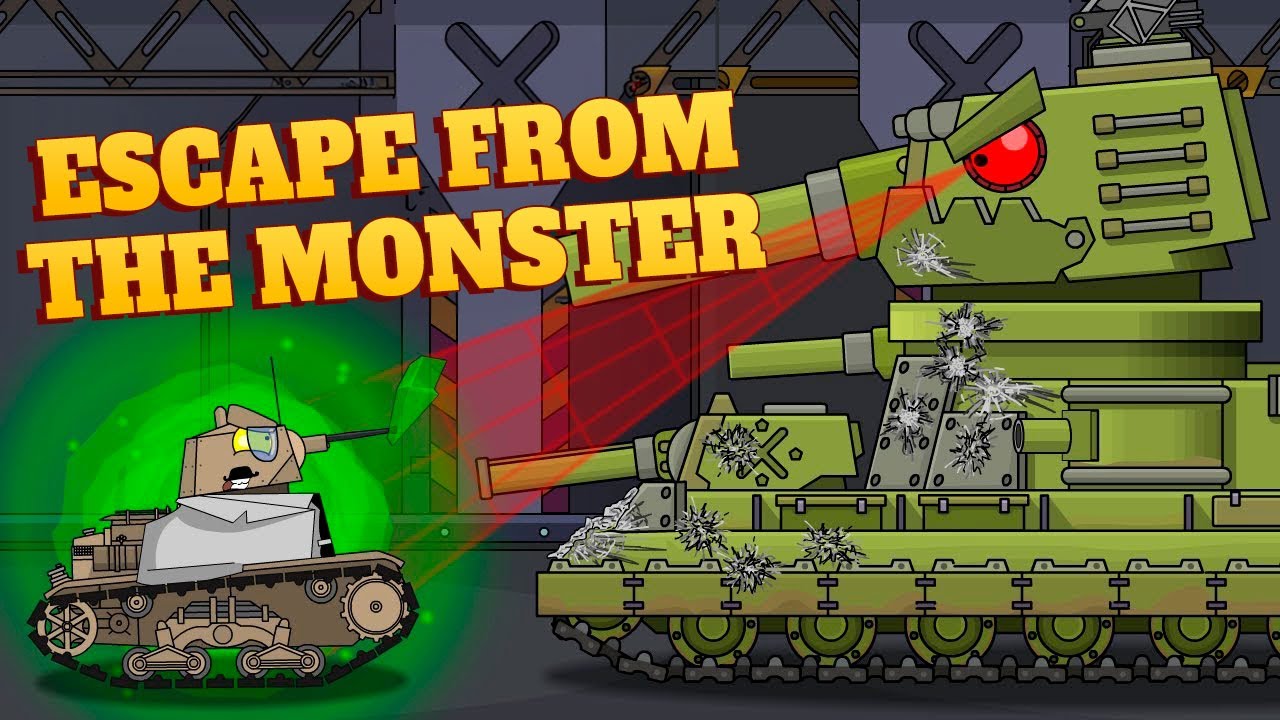 Italian Scientist Escape from the Monster - Cartoons about tanks