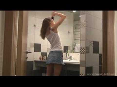 Ivanka Fukalot doing her hair