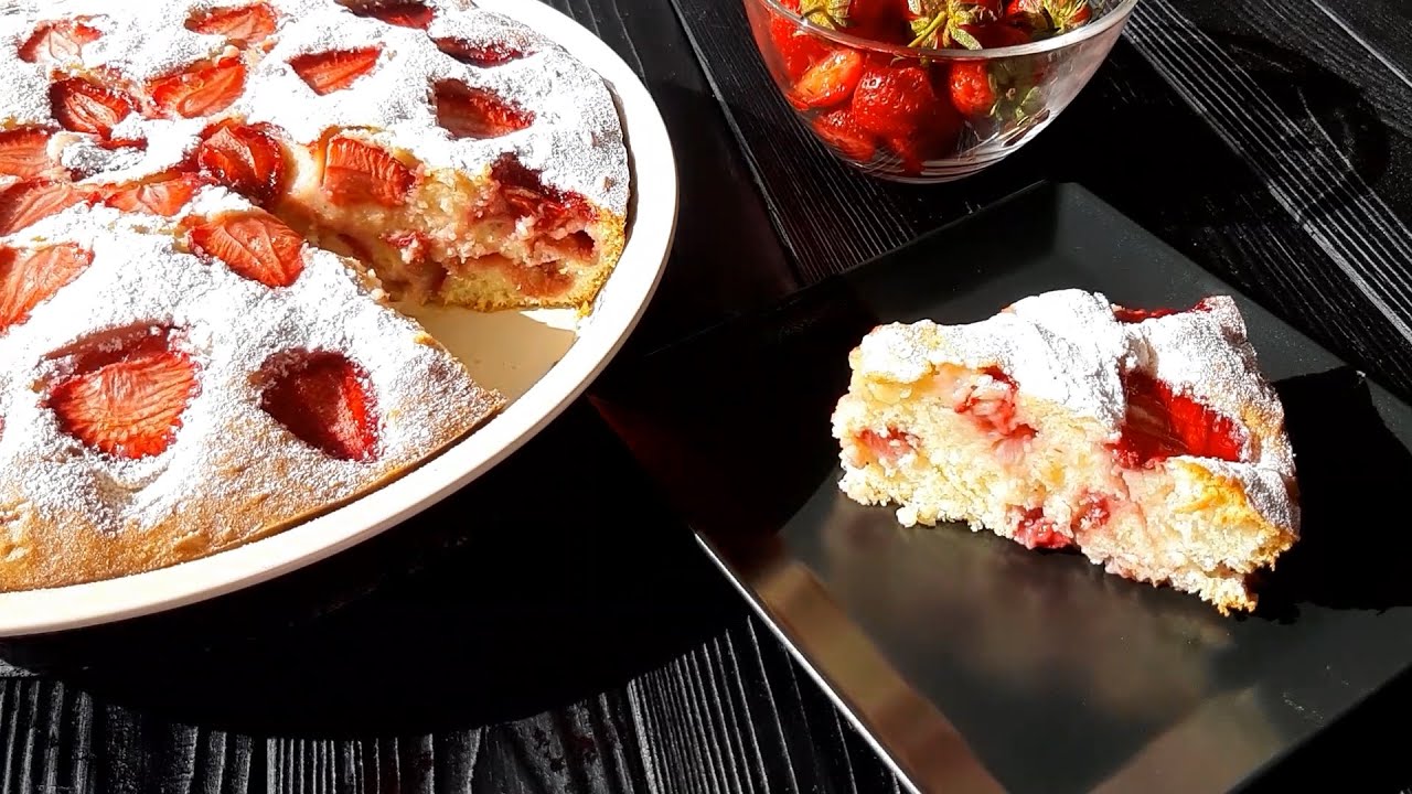 🍰Çiyələkli Şarlotka Resepti. 🍓Çiyələyi itib-batmayan piroq resepti.