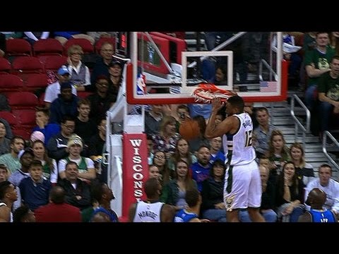 Jabari Parker Slam Dunk; Hits Head on the Rim!