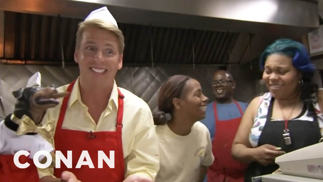 Jack McBrayer & Triumph Visit Chicago's Wiener's Circle | CONAN on TBS