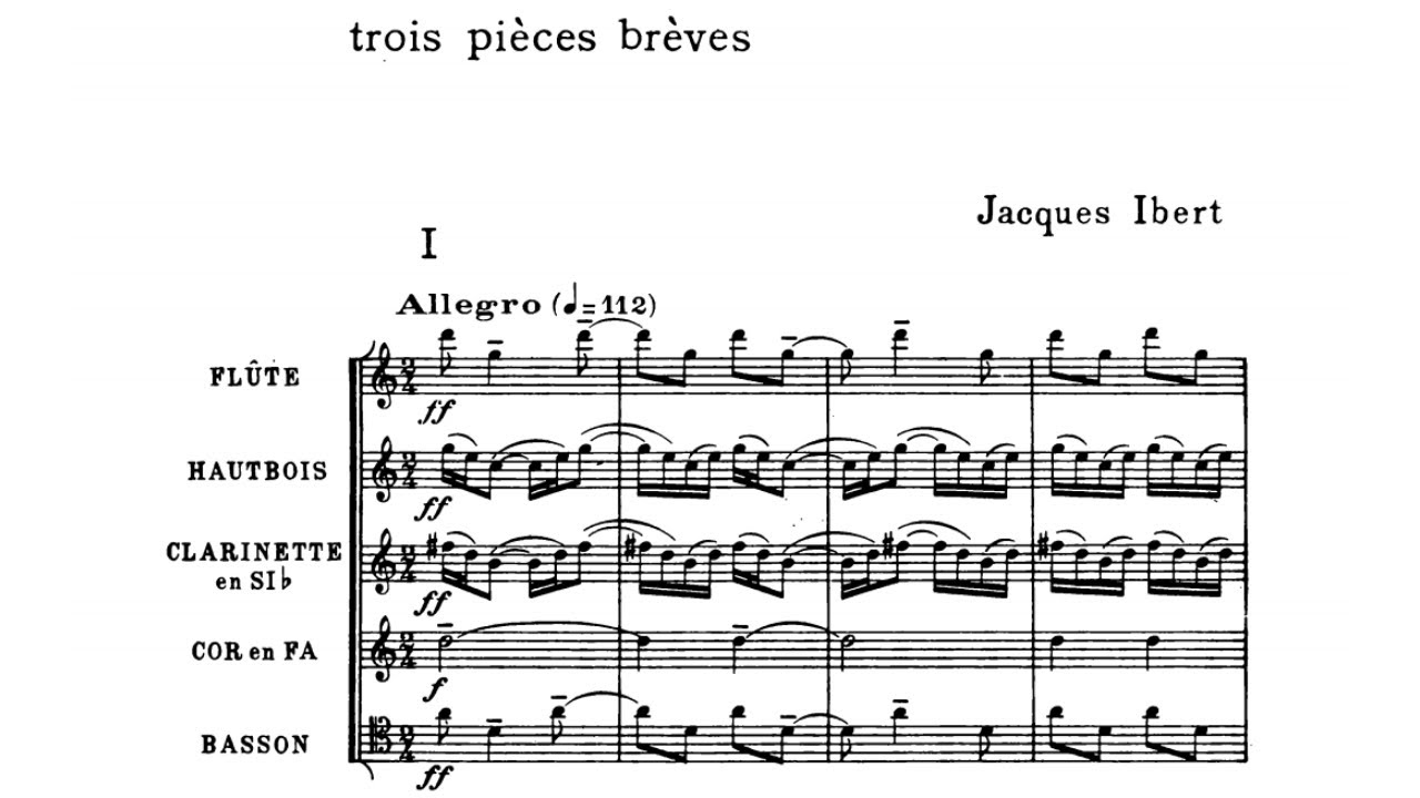 Jacques Ibert: Trois Pièces Brèves (1930)