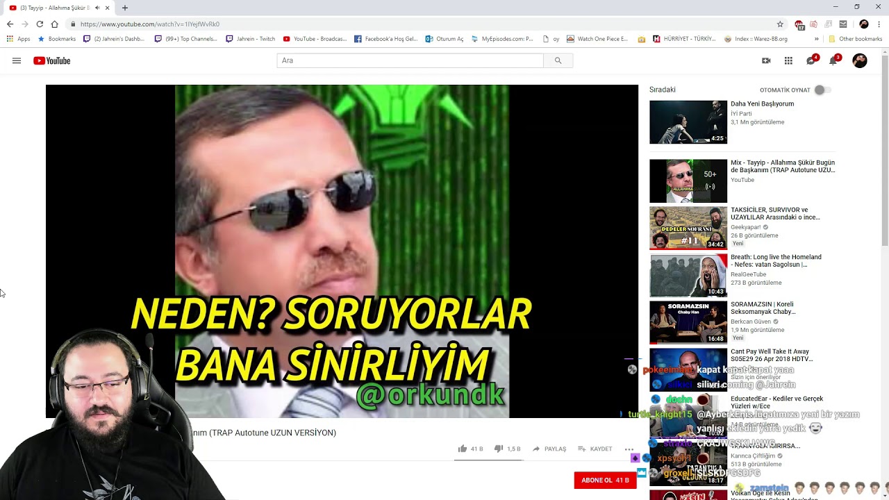 Jahrein Tayyip Allahıma Şükür Bugün de Başkanım Dinliyor