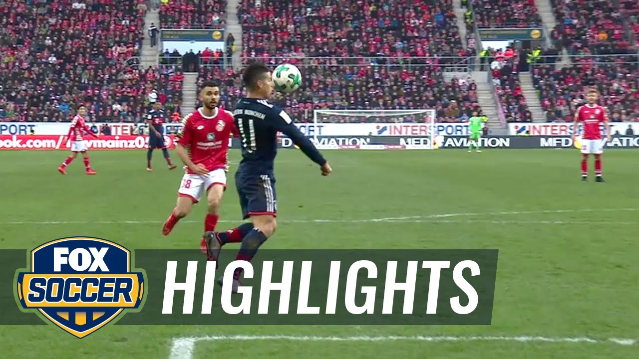 James Rodriguez scores superb volleyed goal for Bayern vs. Mainz | 2017-18 Bundesliga Highlights