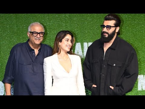 Janhvi Kapoor, Arjun Kapoor & Boney Kapoor at Special Screening of Film Maidaan 😍💖📸
