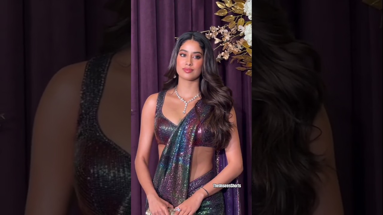 Janhvi Kapoor is looking so stunning in saree on #diwali party|The Unseen Shorts #janhvikapoor