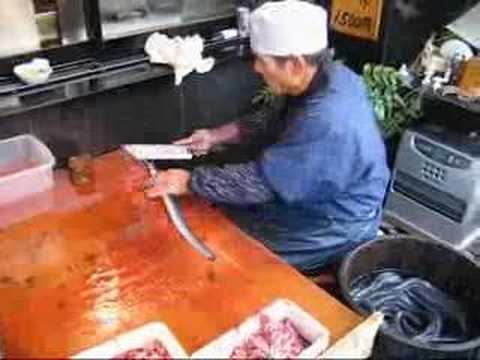 Japanese Guy killing Eel
