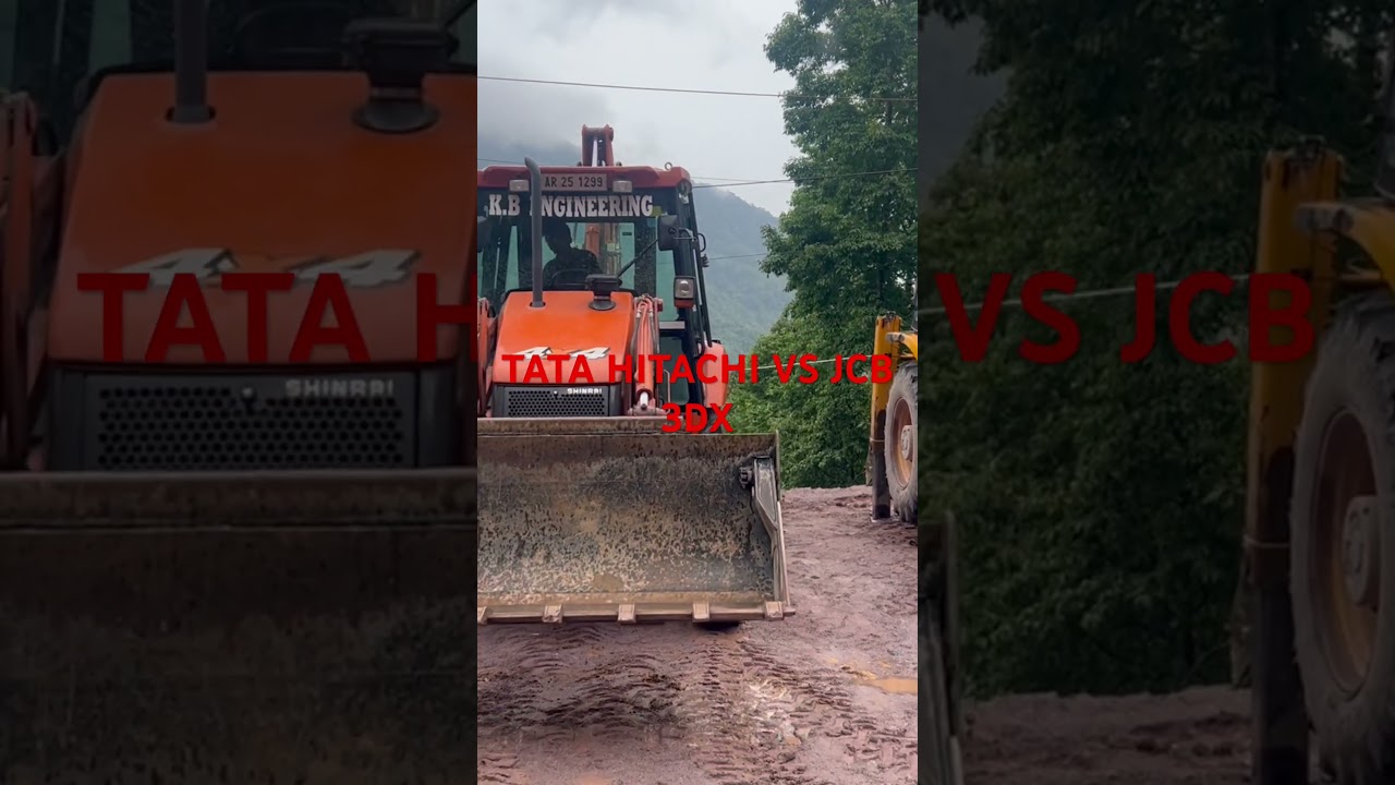 JCB 3DX vs TATA HITACHI SINRAI / huge size difference