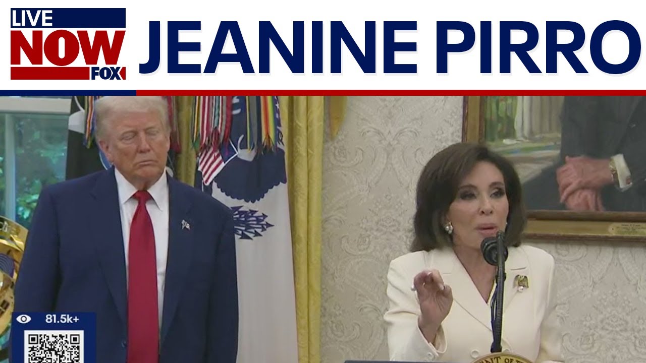 Jeanine Pirro gives remarks in Oval Office