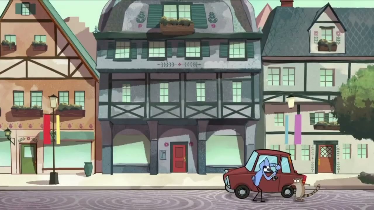 jellystone-a short clip of mordecai and rigby stealing a car