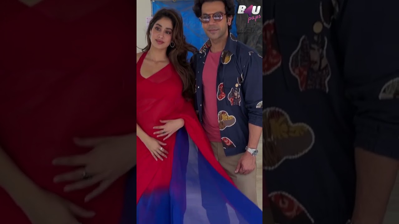 Jhanvi Kapoor In A Beautiful Saree With Rajkummar Rao At Promotions of Mr & Mrs Mahi #jhanvikapoor