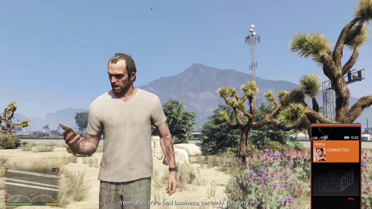 Jimmy calls Trevor after Michael's death - GTA 5