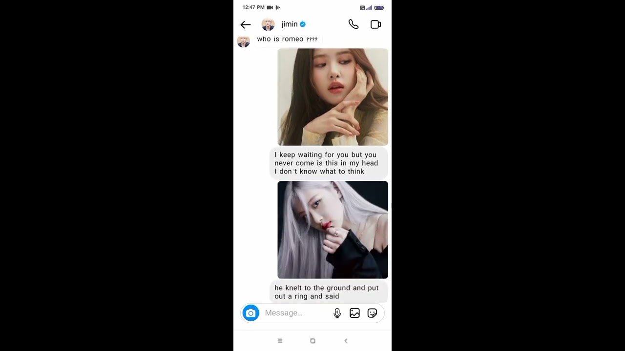 jirose marry me juliet jimin say it to rose # fake chat #queen 😊