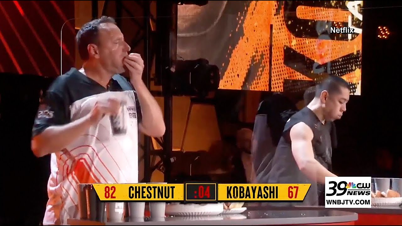 Joey Chestnut Breaks Own Hot Dog-Eating Record with 83 Dogs
