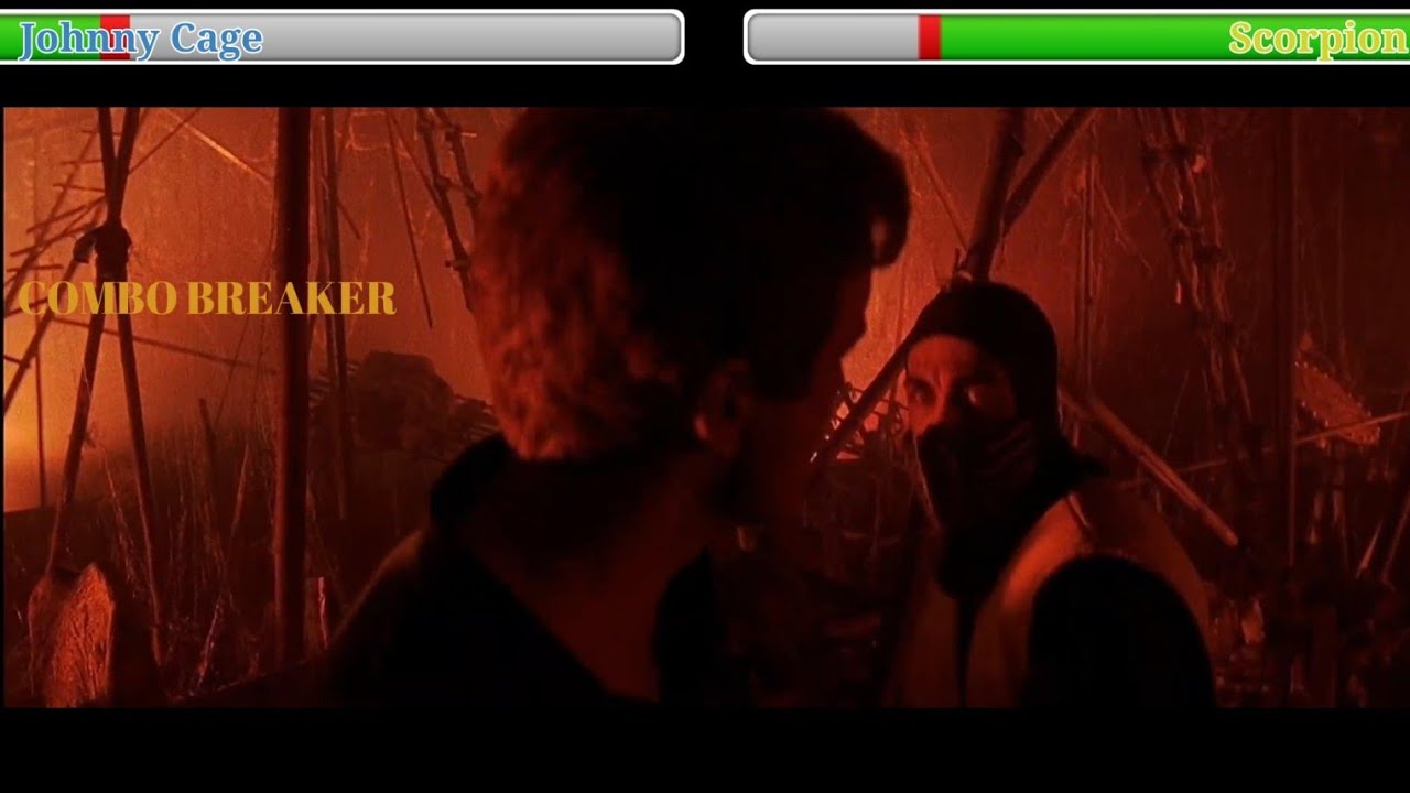 Johnny Cage vs Scorpion with Healthbars / Hell Fight