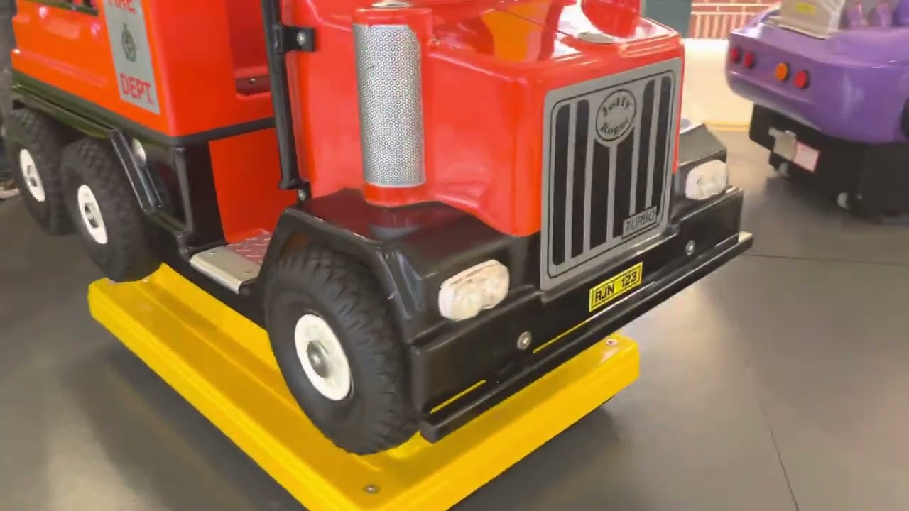 Jolly Roger 1990 fire engine kiddie ride at Cape Cod Mall (Eletech refurb)