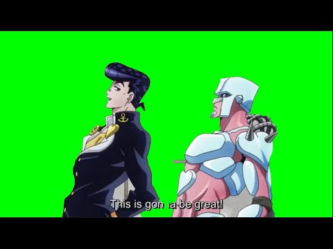 Josuke breaking wall green screen - JJBA green screen