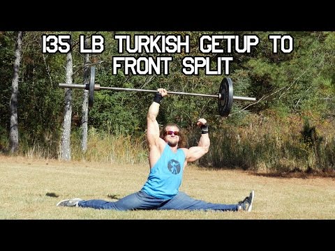 Jujimufu 135 lb turkish getup to front splits