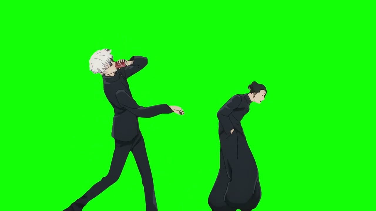 Jujutsu Kaisen - Gojo and Geto Walking - Green Screen