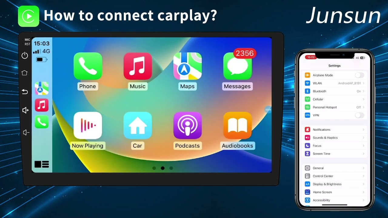 Junsun Car Radio how to connect Carplay？Here for details!
