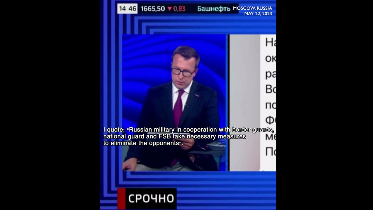 Just 25 seconds! Russia's main rolling news channel devotes to Belgorod attack