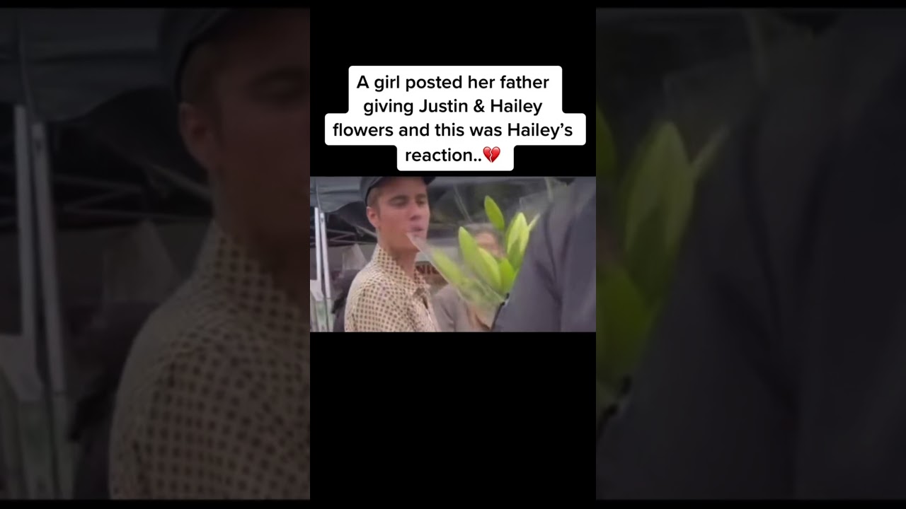 Justin's reaction to Hailey's flowers