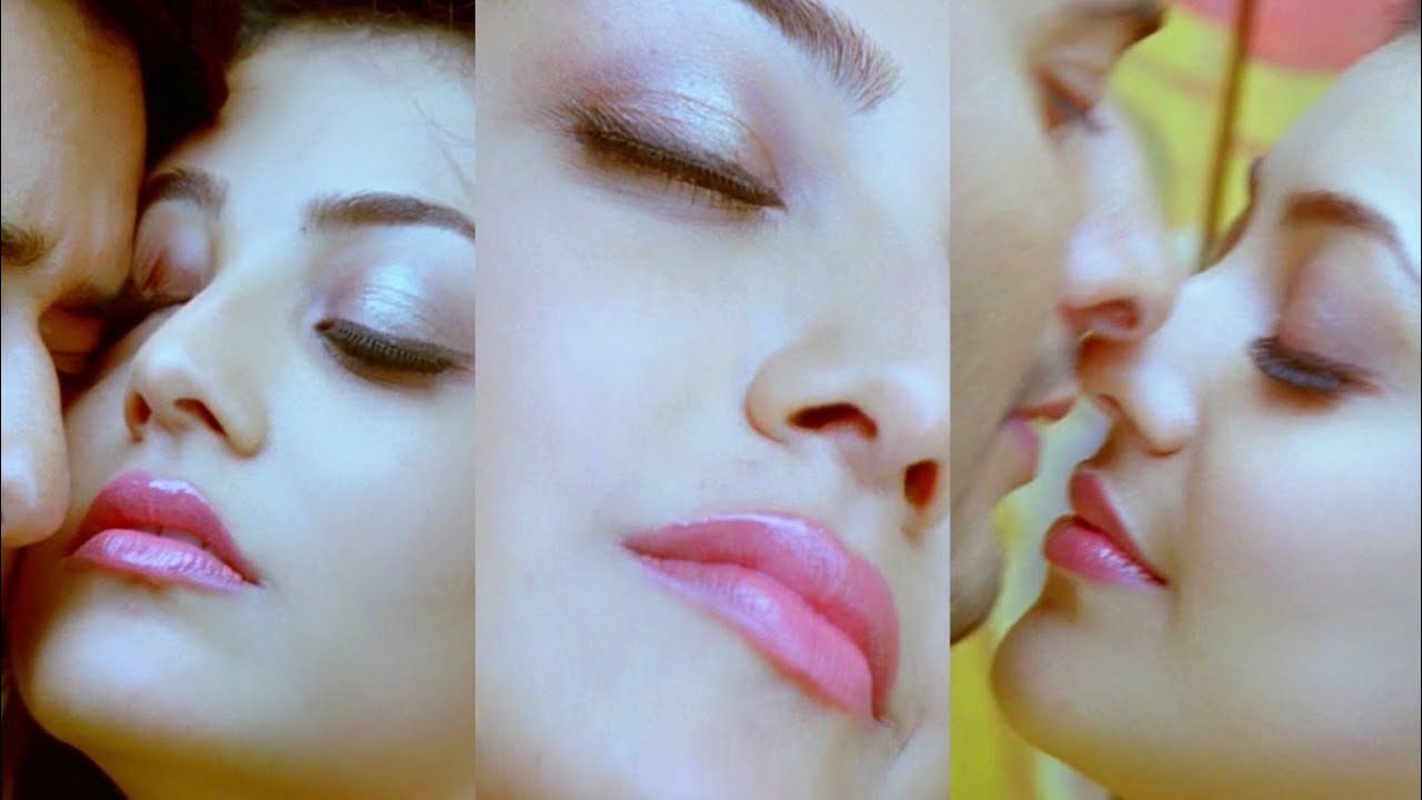 Kajal Agarwal Hot Navel Vartical 4k Slow Motion Chandamama Song Kissing Full HD #kajalagarwal