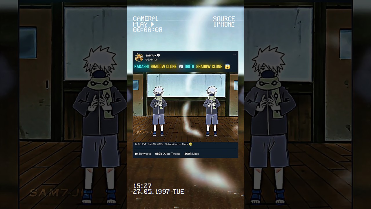 KAKASHI SHADOW CLONE JUTSU 😍 VS OBITO SHADOW CLONE JUTSU 😱