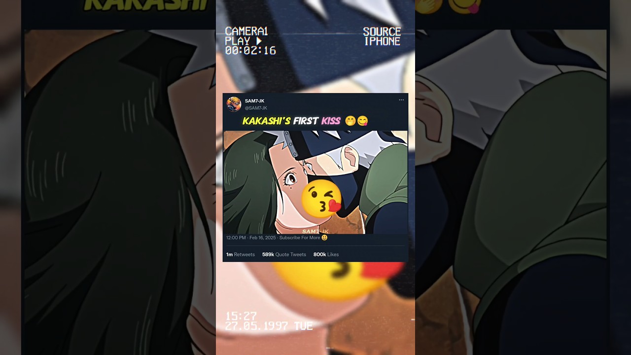 KAKASHI'S FIRST KISS 🤭😋