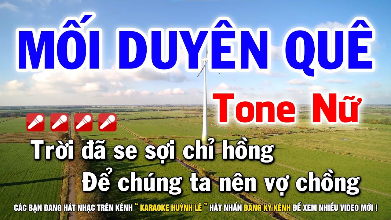 Karaoke Mối Duyên Quê - Tone Nữ Bbm | Nhạc Sống Huỳnh Lê