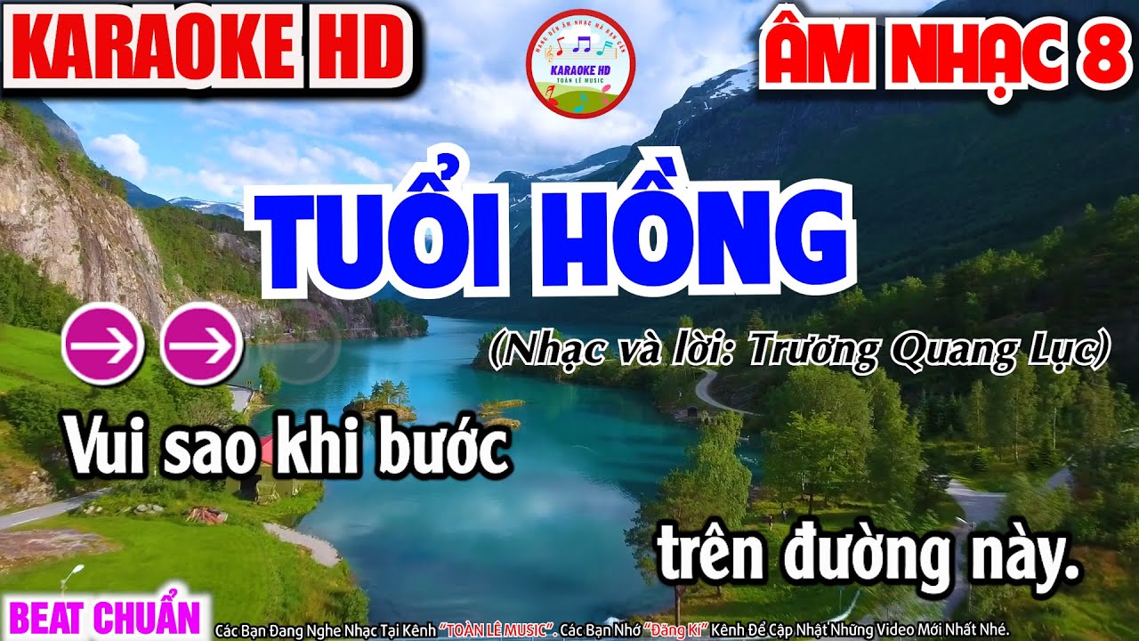 Karaoke Tuổi Hồng | SGK Âm Nhạc lớp 8 | Beat chuẩn hay