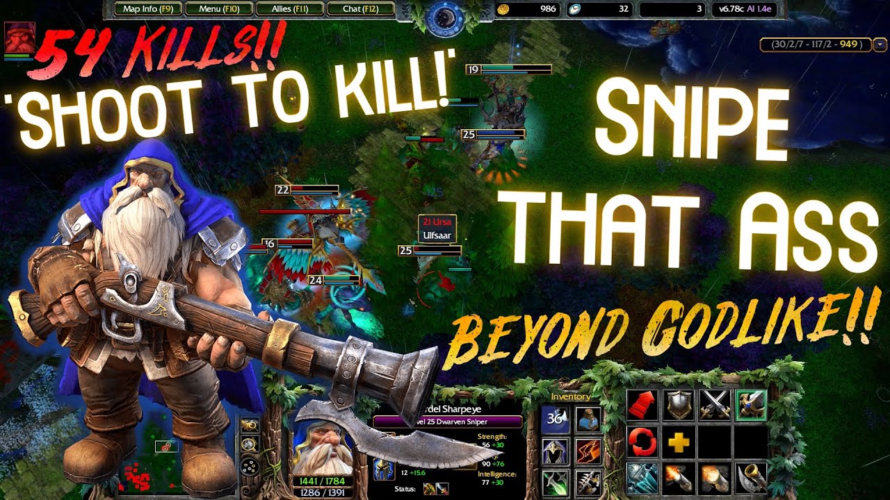 Kardel Sharpeye - Dwarven Sniper | 5v5 | Dota 1 Gameplay | Warcraft III: Reforged