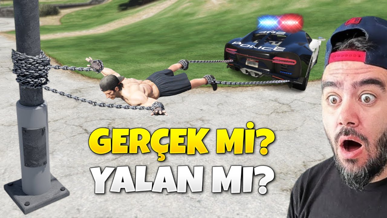 KASLI ADAM ZINCIR ILE POLIS ARABALARI ÇEKEBILIR - GTA 5 MODS