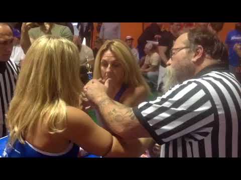 Kate Gentry and Deb B ARM WRESTLING