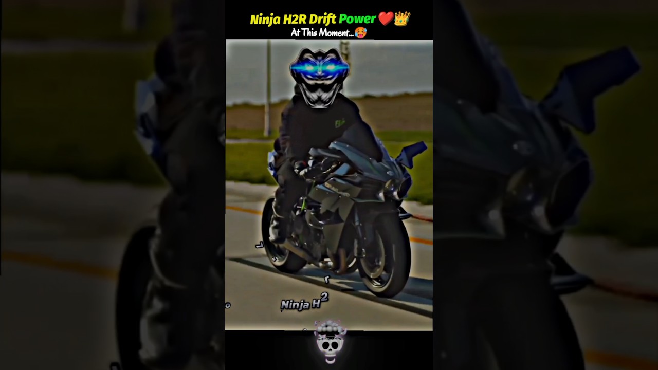 kawasaki Ninja h2r Drift Power ❤️👑 #rider #h2r #stunt #edit #bikerider #shorts