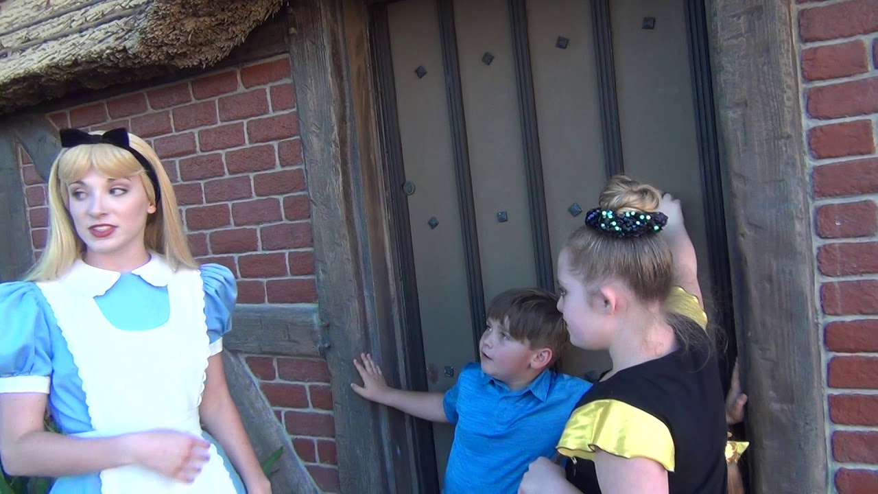 Kayla, Logan, Brynnley with Alice in Wonderland - visit 2