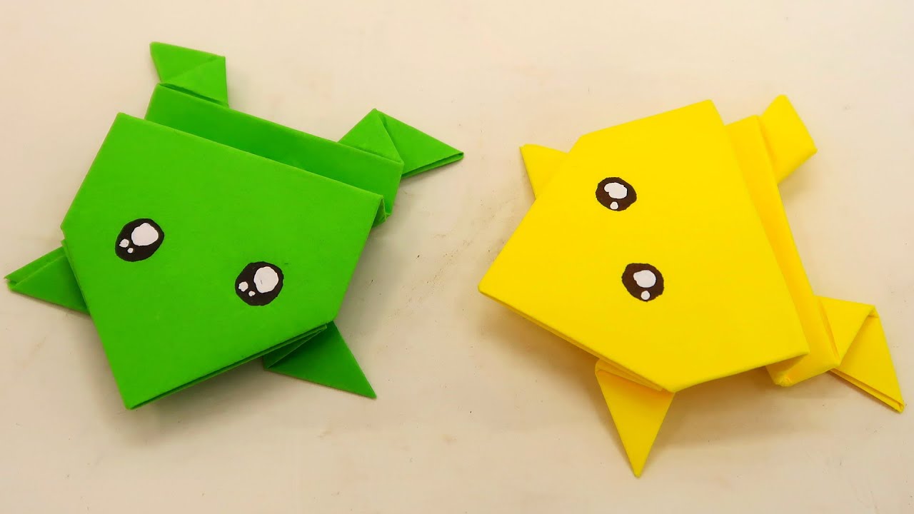 Kağızdan Əl İşləri- Origami Qurbağa Düzəltmək -Kağızdan Sıçrayan (Tullanan) Qurbağa Necə Düzəldilir?