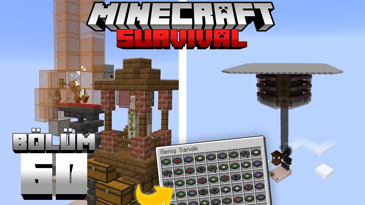 KEDİ DESTEKLİ SINIRSIZ MÜZİK DİSKİ ve BARUT FARMI !!┇Minecraft Survival ▹Bölüm 60