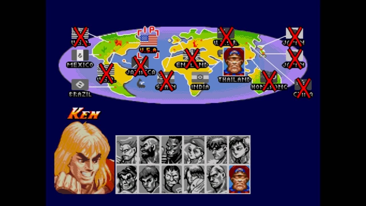 Ken Playthrough/Longplay | Super Street Fighter 2: The New Challengers (Sega Genesis) (60fps)