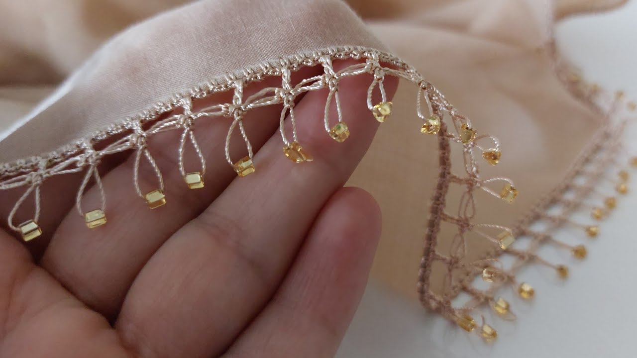 kesme kristal boncuklu şiş oyası 14.model