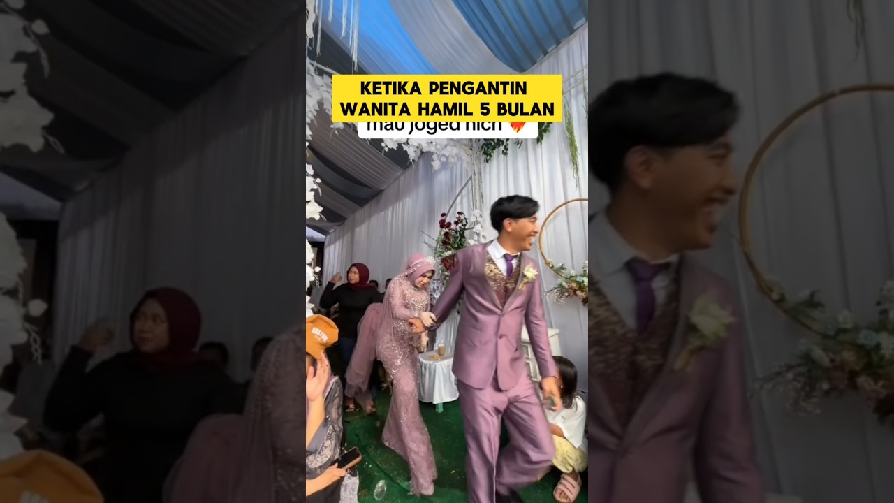 ketika pengantin wanita hamil lima bulan siap mau joget ‼️ #joget #goyang #hamil #pengantin #nikah