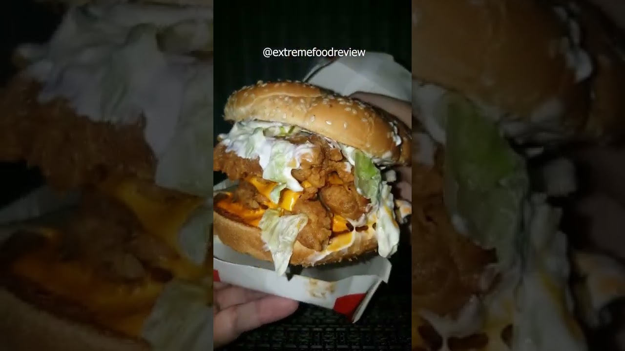 KFC Mighty Zinger Burger #kfc #food #burger #shorts #extremefoodreview