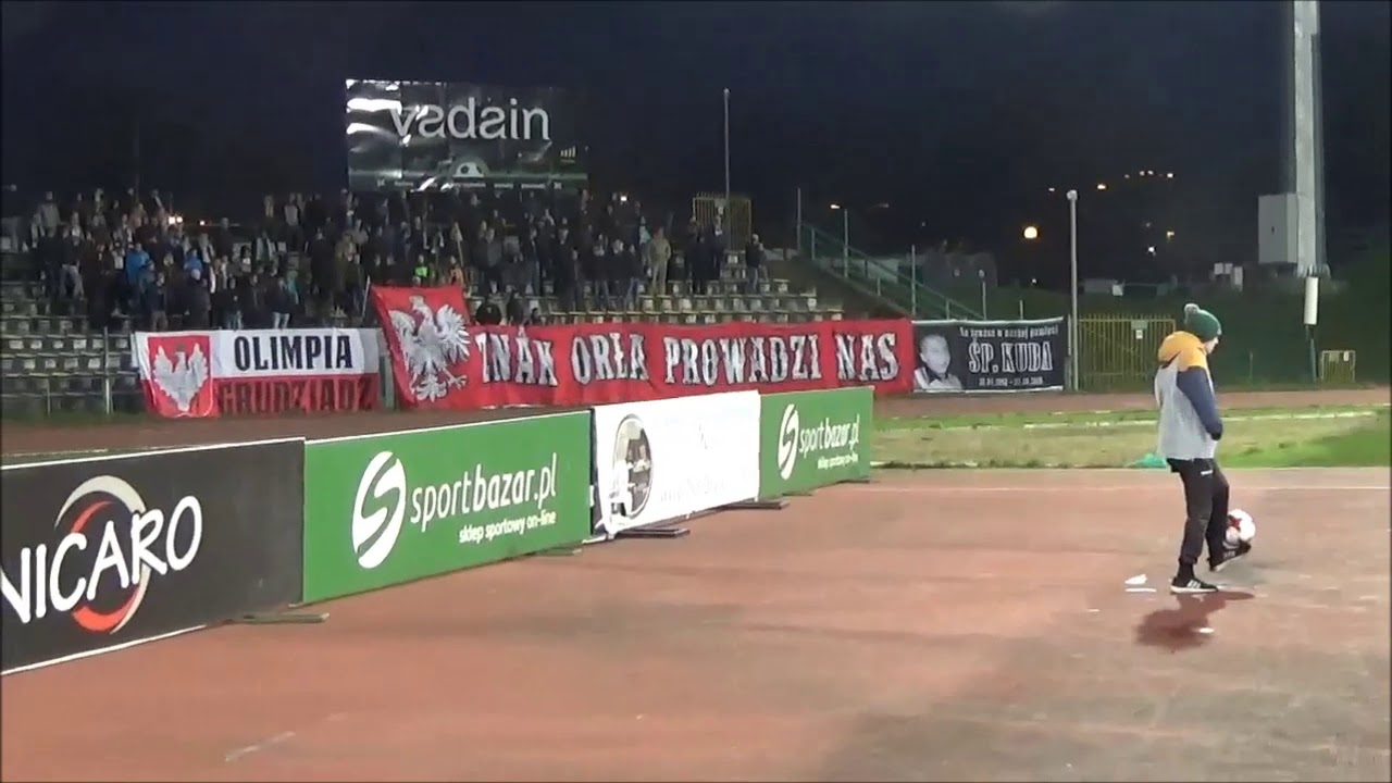 Kibice Olimpii na meczu Olimpia Grudziądz - Odra Opole