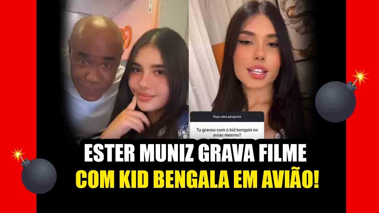 KID BENGALA grava filme com influencer Ester muniz em avião
