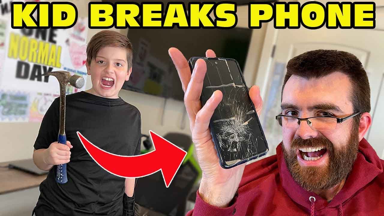 Kid Breaks NEW Phone With A Hammer - Dad Swears And Freaks Out! [Original]