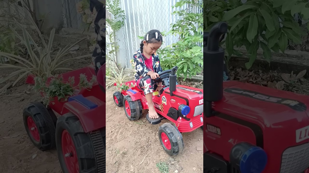 Kids Exploring on Tractors and Cars! #0003  #TractorFun#CarRides#Short#videoshort # #live #love