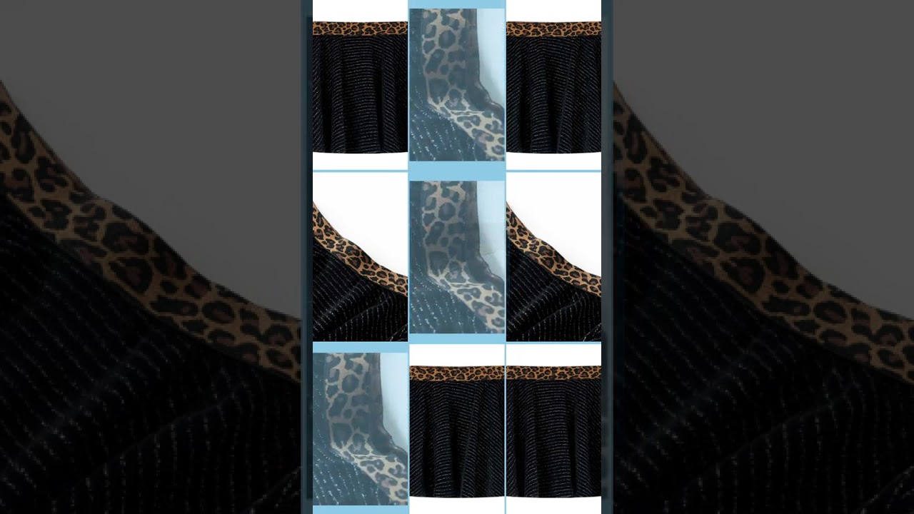 Kids' Skirt with Leopard Waistband Black 128