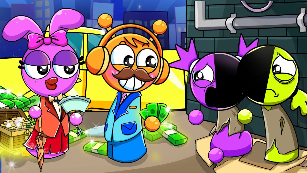 KIKI & BOUBA Adopted by a RICH SPRUNKI FAMILY!? Incredibox Sprunki OC Animation