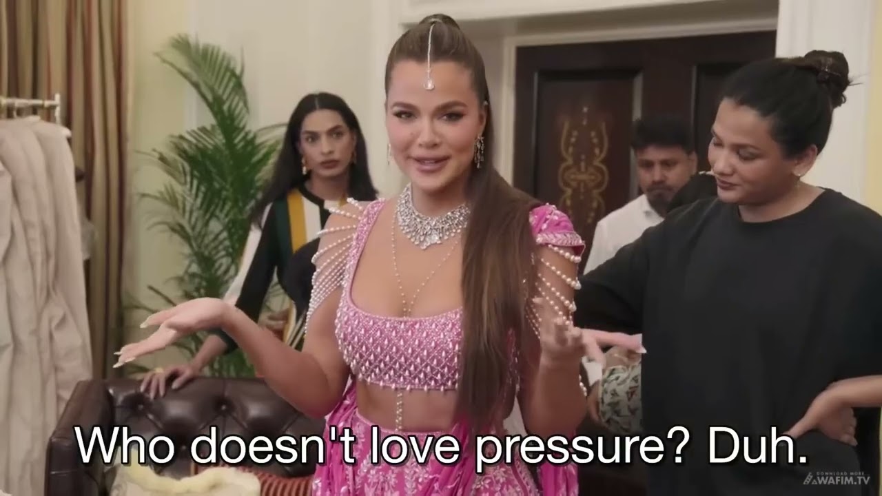 Kim and Khloe get ready for the Ambani's wedding reception