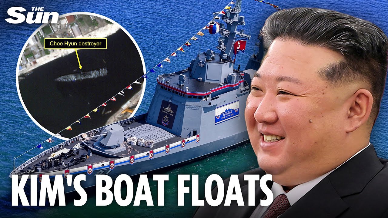 Kim Jong-Un’s sunken warship FINALLY launches after embarrassing failed first attempt